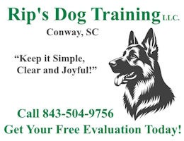 Dog Trainers Myrtle Beach by Rip's Dog Training Conway, SC Call 843-504-9756